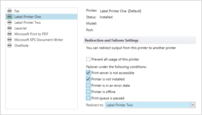 printer failover